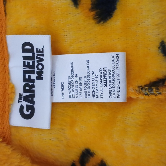 Garfield The Movie Soft Union PJ Cozy Suit Sz M (8-10) Women/Unisex - Picture 10 of 11